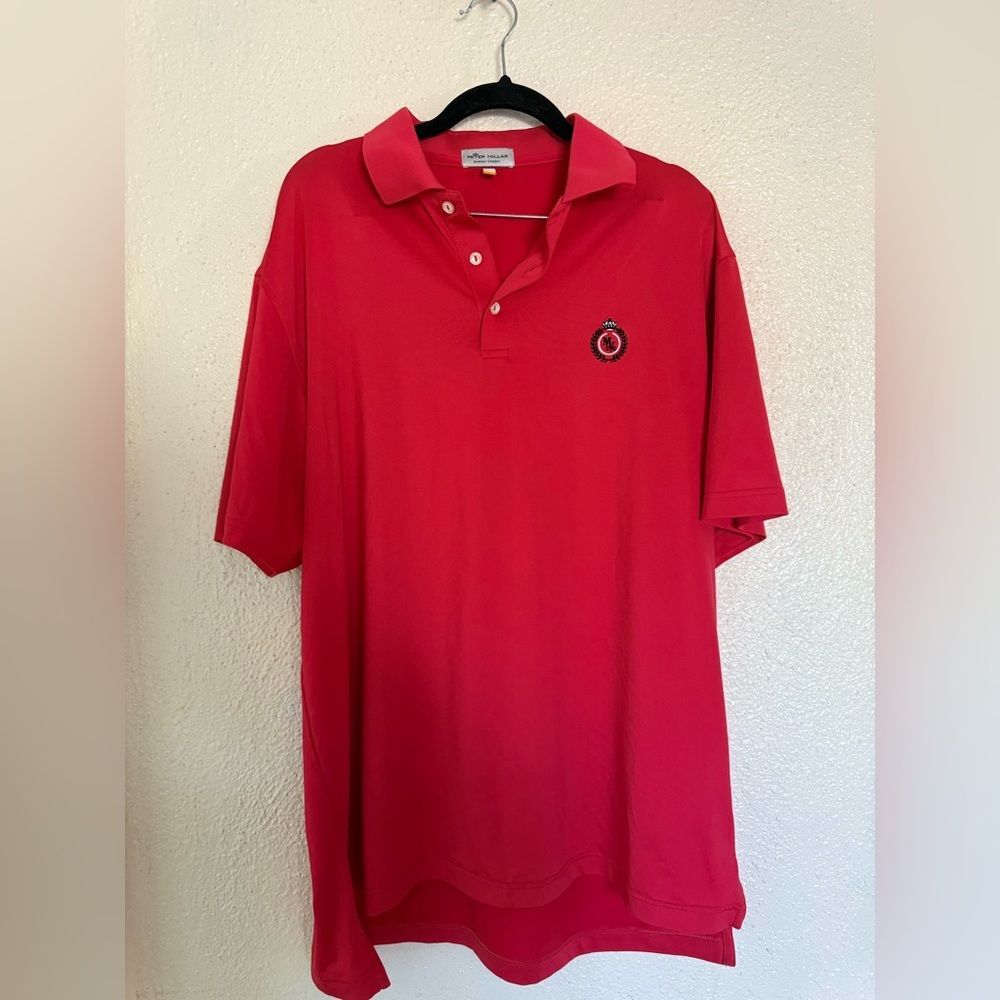 Peter Millar Mens performance Vibrant Red Polo size Large